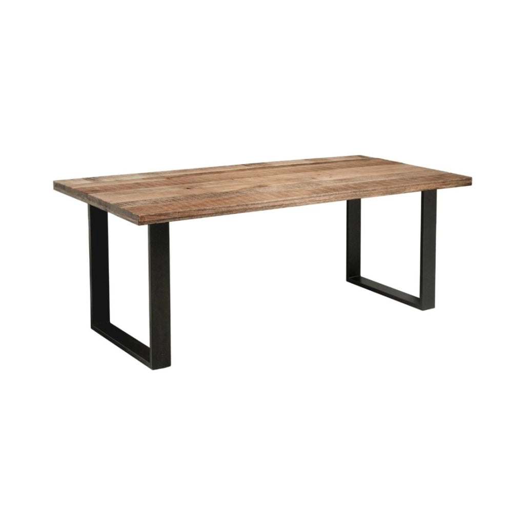 Tavolo da pranzo LODEN 160 cm – Piano in legno massello di mango e gambe in metallo nero