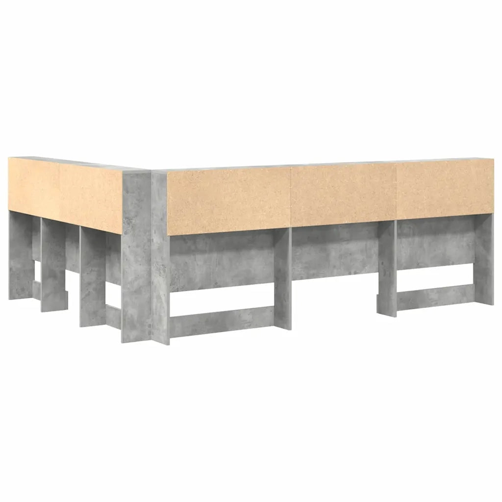 vidaXL Testata contenitore Grigio cemento 160 cm Legno multistrato
