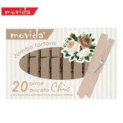 Set 20 Pezzi Mollette Appendiabiti Magic Jumbo Tortora Scatolate
