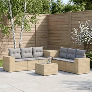 Set di divani 7 pz Beige e Grigio Chiaro 3448849