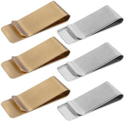 Set di Clip per Denaro in Acciaio Inossidabile - 6 pezzi - Portafoglio Sottile - Contenitore di Banconote Mini - Argento/Oro - Compatta e Leggera
