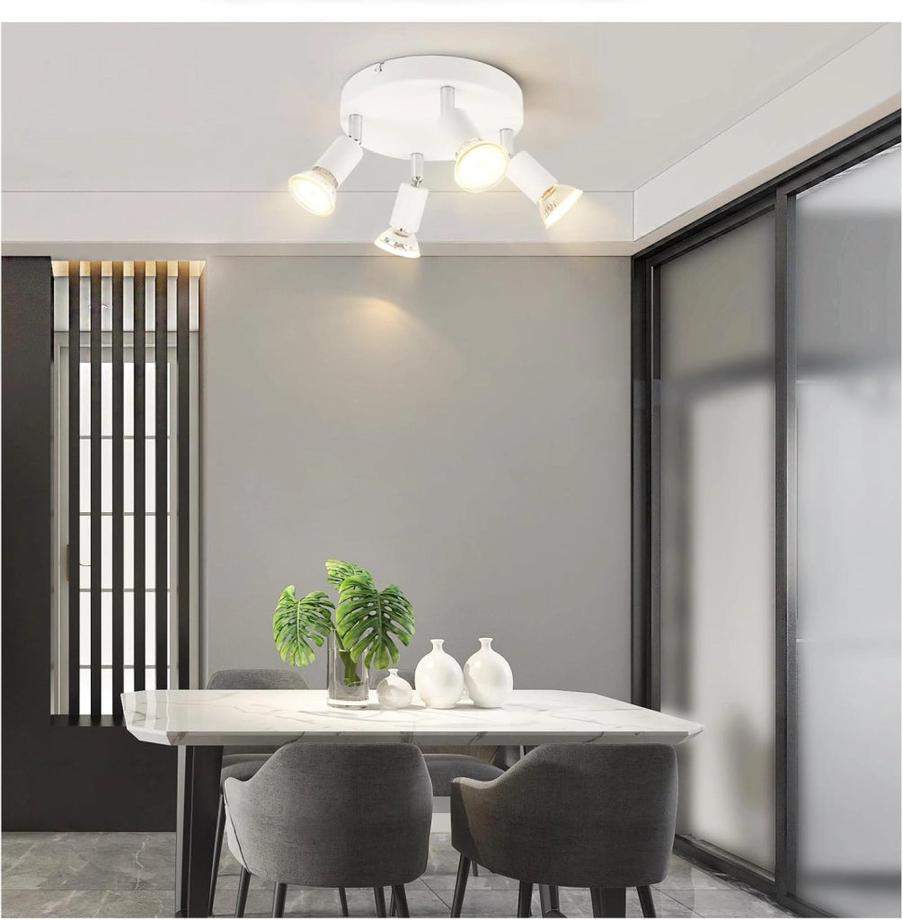 ZMH Faretto da soffitto 4 fiamme GU10 lampada da soffitto in metallo per camera da letto cucina corridoio