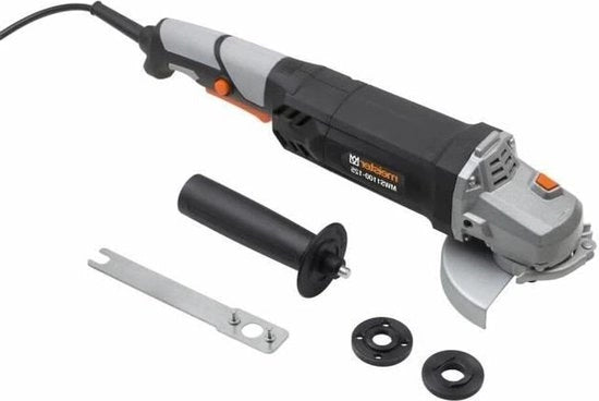 Smerigliatrice a mano 1100 W - 125 mm disco - freno di arresto - copertura di protezione regolabile senza strumenti - manico supplementare - per cemento - pietra - acciaio