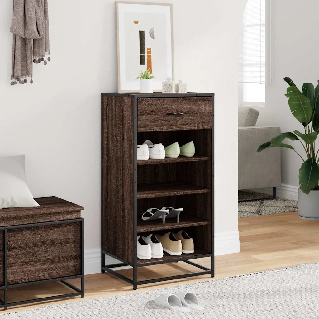Scarpiera Rovere Marrone 48x38x97,5 cm in Legno Multistrato