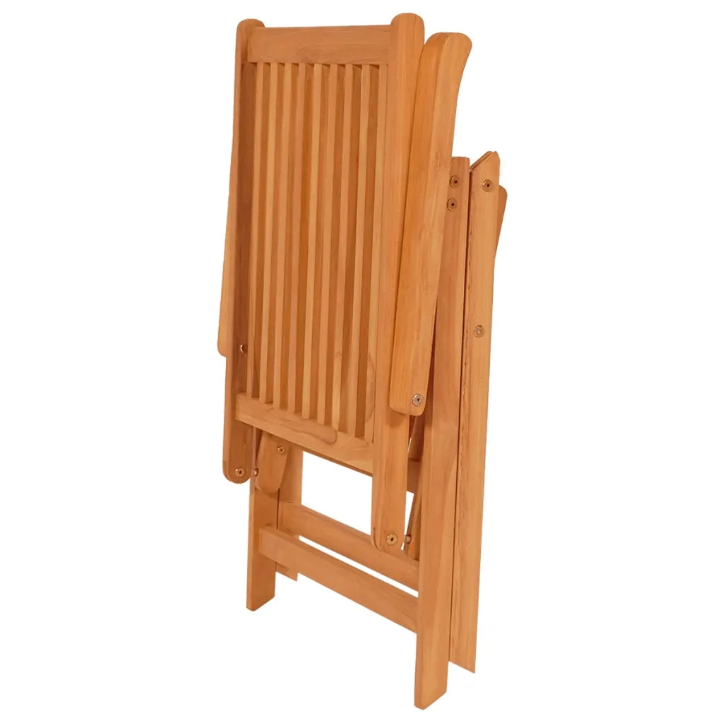 Sedie Giardino 4 pz e Cuscini Grigi a Quadri Massello di Teak 3065544