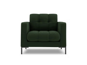 Cosmopolitan Design - Poltrona "Bali" in tessuto strutturato verde scuro 