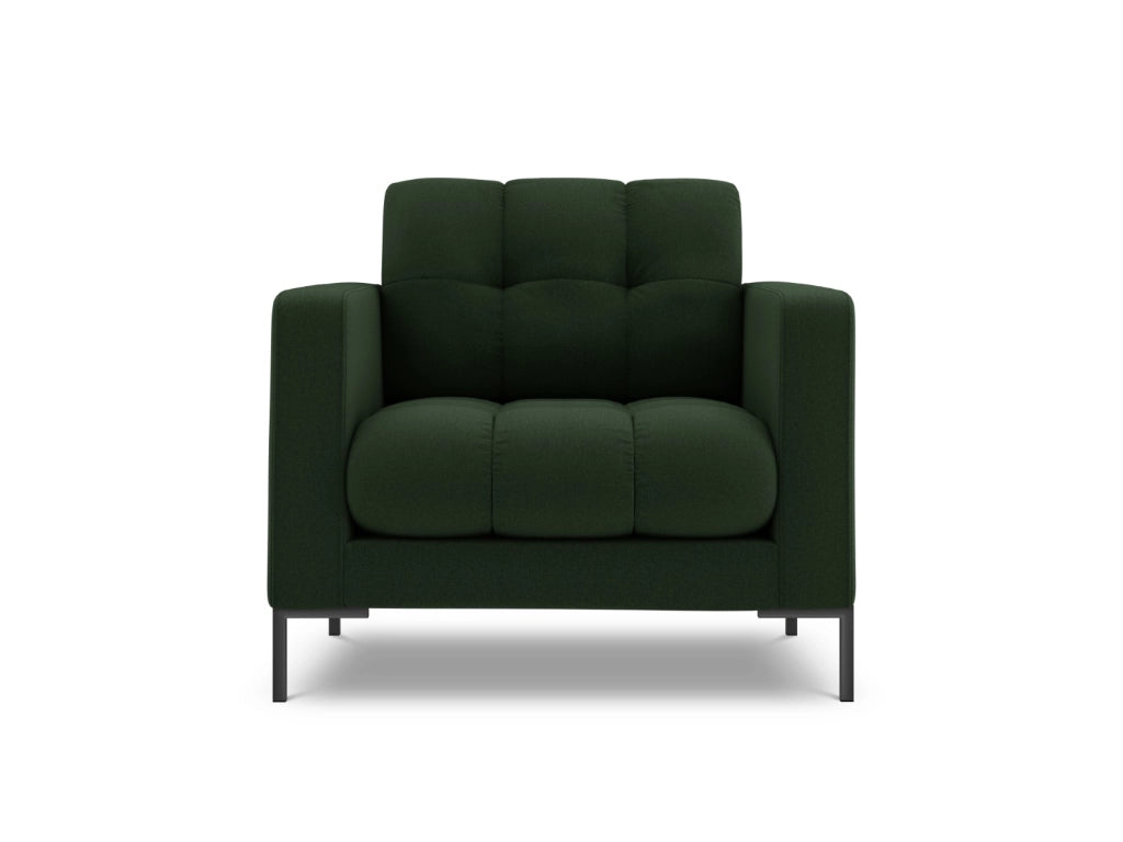 Cosmopolitan Design - Poltrona "Bali" in tessuto strutturato verde scuro 