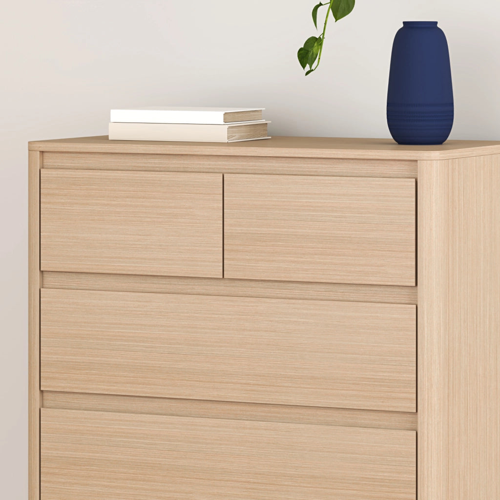 Cassettiera Takranmaa Comò con 5 Cassetti 79 x 30 x 90 cm - Effetto Rovere [en.casa]