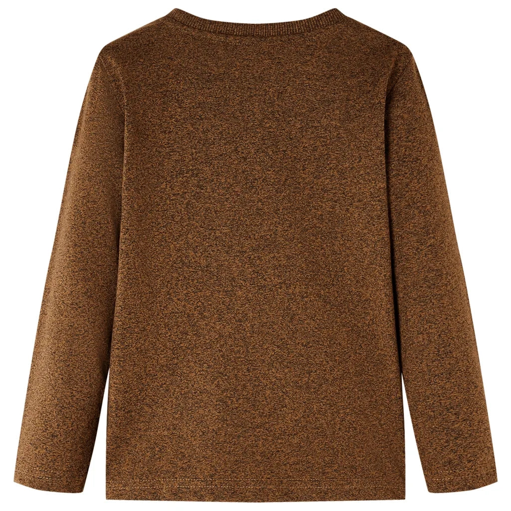Maglietta Bambini Maniche Lunghe Cognac Mélange 116 12831