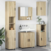 Set di mobili per il bagno con porta 5 pcs Rovere Sonoma 3392985
