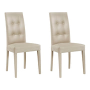 Set 2 sedie moderne legno ecopelle imbottita beige con bottoni (901) - Mobili 2G