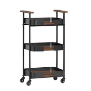 SoBuy Carrellino salvaspazio Carrello da portata a 3 ripiani Tavolino da divano Portata fino a 30 kg 50x32x86cm SVW23-SCH