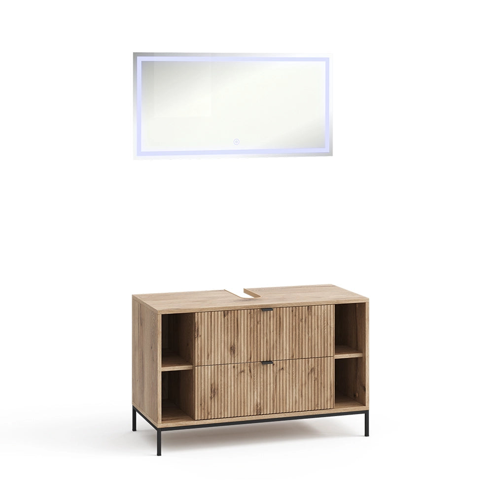 Vicco Set di mobili da bagno Quercia vichinga 2 parti