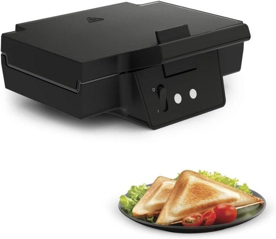 Apparecchio per panini - Temperatura regolabile - Clip di blocco - Ferro per panini - Griglia a contatto ripiegabile - Piccolo apparecchio per panini per 2 porzioni - Griglia per panini - Superficie antiscorrosa - Grill per toast e panini - Sandwich maker