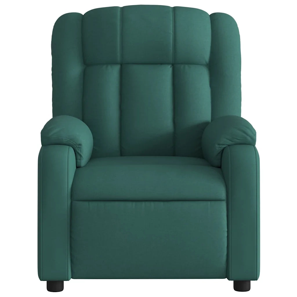 Divano Sedia-Poltrona Massaggiante Reclinabile Elettrica Verde Scuro Tessuto 996353