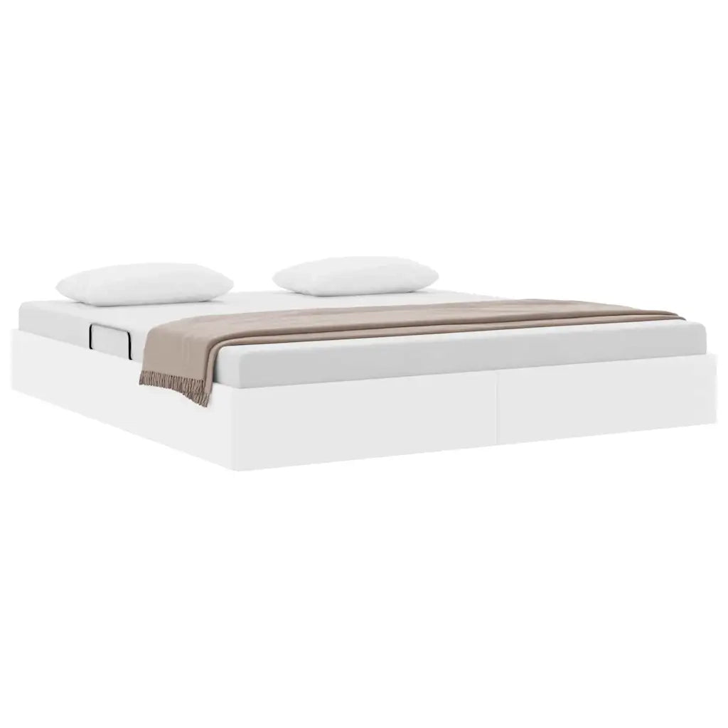 Letto con Contenitore Bianco Puro 183 x 213 cm Similpelle 3369979