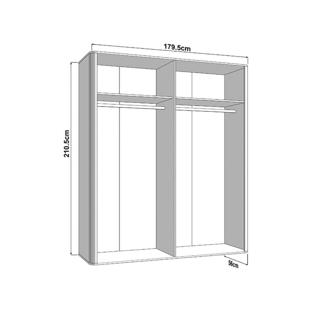 Armadio Camera da Letto Truth, Guardaroba Grande Appendiabiti, 180x211h cm Marrone Rovere Nodi