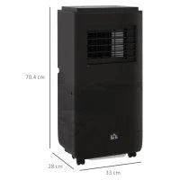 Condizionatore Portatile 950W con 5 Modalità e 3 Velocità, in Plastica ABS e Acciaio, 33x28x70.4 cm, Nero