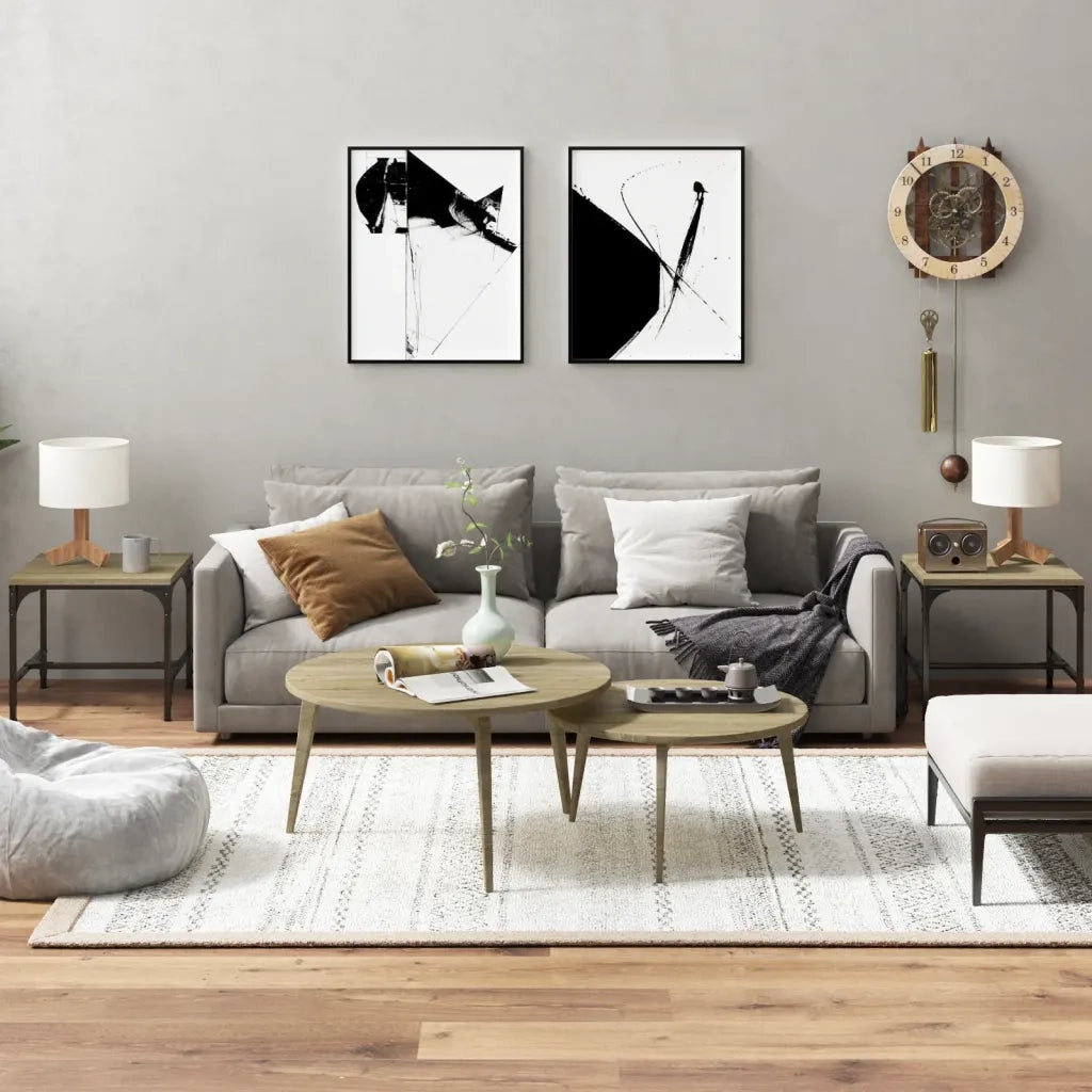 2 pz Tavolini da salotto | Tavolino da caff¨¨ | Tavolino da Soggiorno Rovere Sonoma 40x40x35 cm in Legno Multistrato