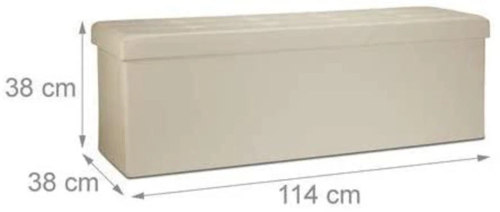 Sgabello pieghevole in materiale sintetico pouf contenitore pieghevole 114 cm beige 13_0002807_3