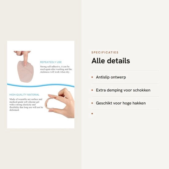 Cuscini Antislip per Piedi - Invertondo Supporto - Insieme di Calze con Tacco Alto - Protezione e Alleviamento del Dolore ai Piedi - 2 Pair