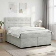 Letto box spring con materasso Grigio Chiaro 140 x 190 cm 3453638