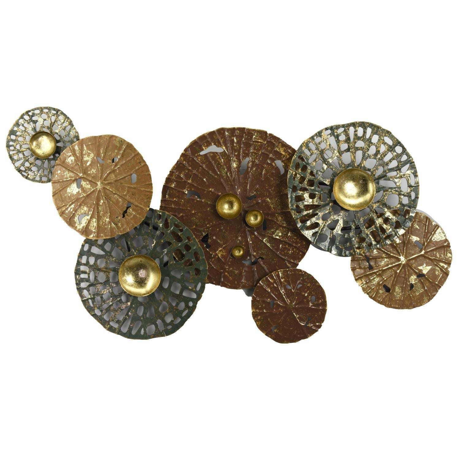 Pannello Decorativo da Parete 89,5x6,4x49,5 cm in Metallo Verde/Rame