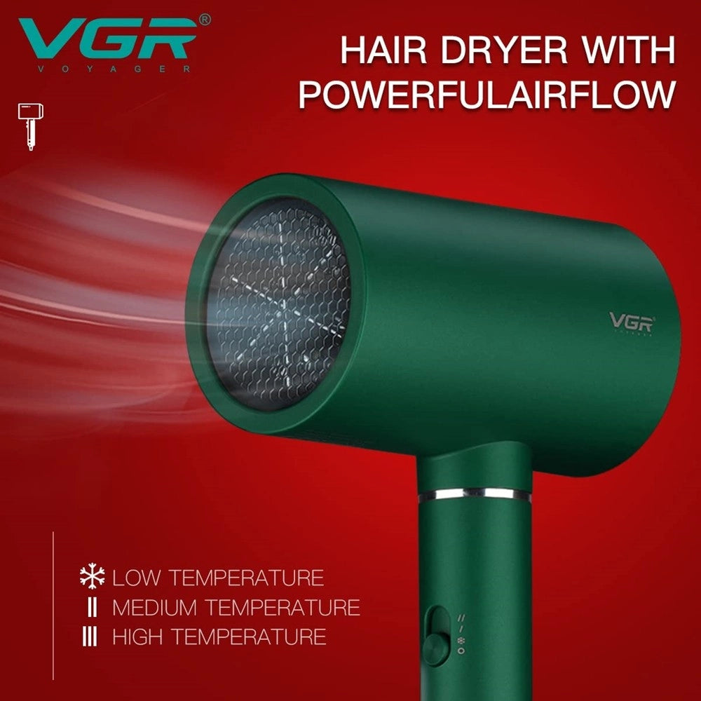 Trade Shop - Vgr V-431 Asciugacapelli Professionale 1600-1800w Parrucchiere Shop Hair Dryer - Verde