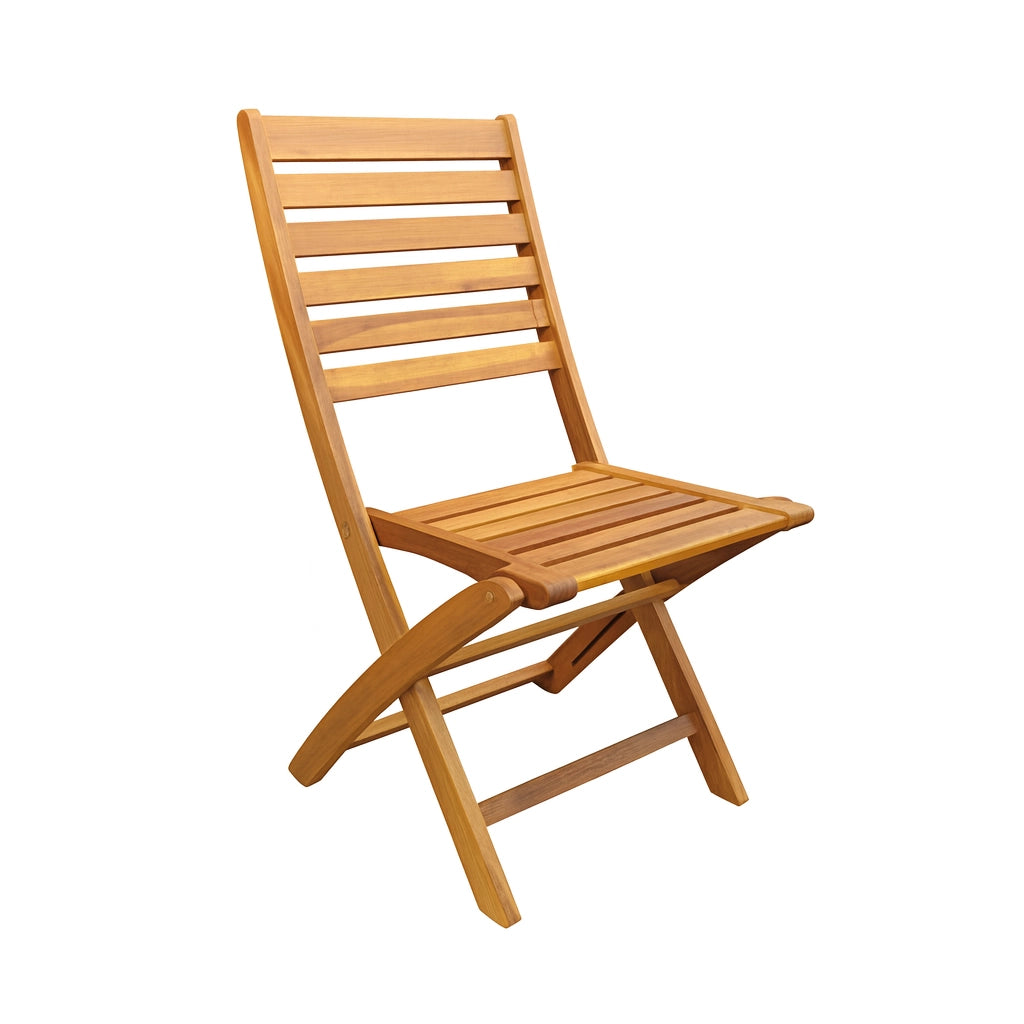 Set di 2 Sedie Pieghevoli in Legno di Acacia 49 x 61 x H 92 cm
