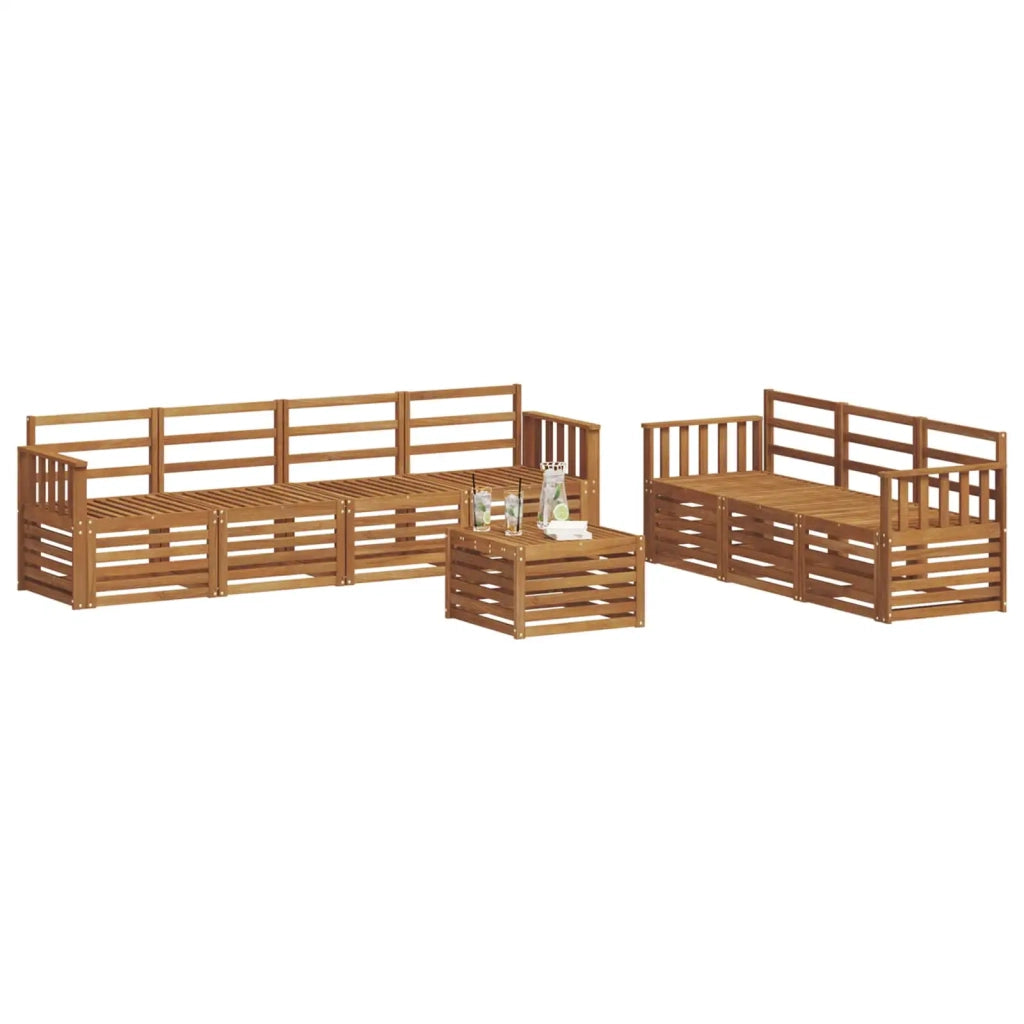 Set divani 8 pcs Naturale Legno di Acacia Massello 3374479