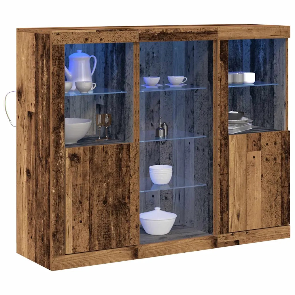 Madia LED Legno vecchio 123 x 37 x 100 cm Legno multistrato 3333119