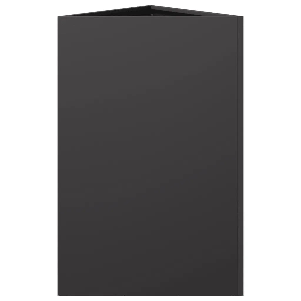Fioriera da Giardino Nera Triangolare 50x43x75 cm in Acciaio 851171