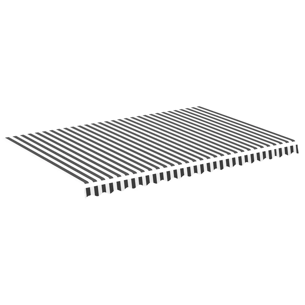 Tessuto di Ricambio per Tenda da Sole-Ricambio telo per tenda da sole Antracite e Bianco 4,5x3m