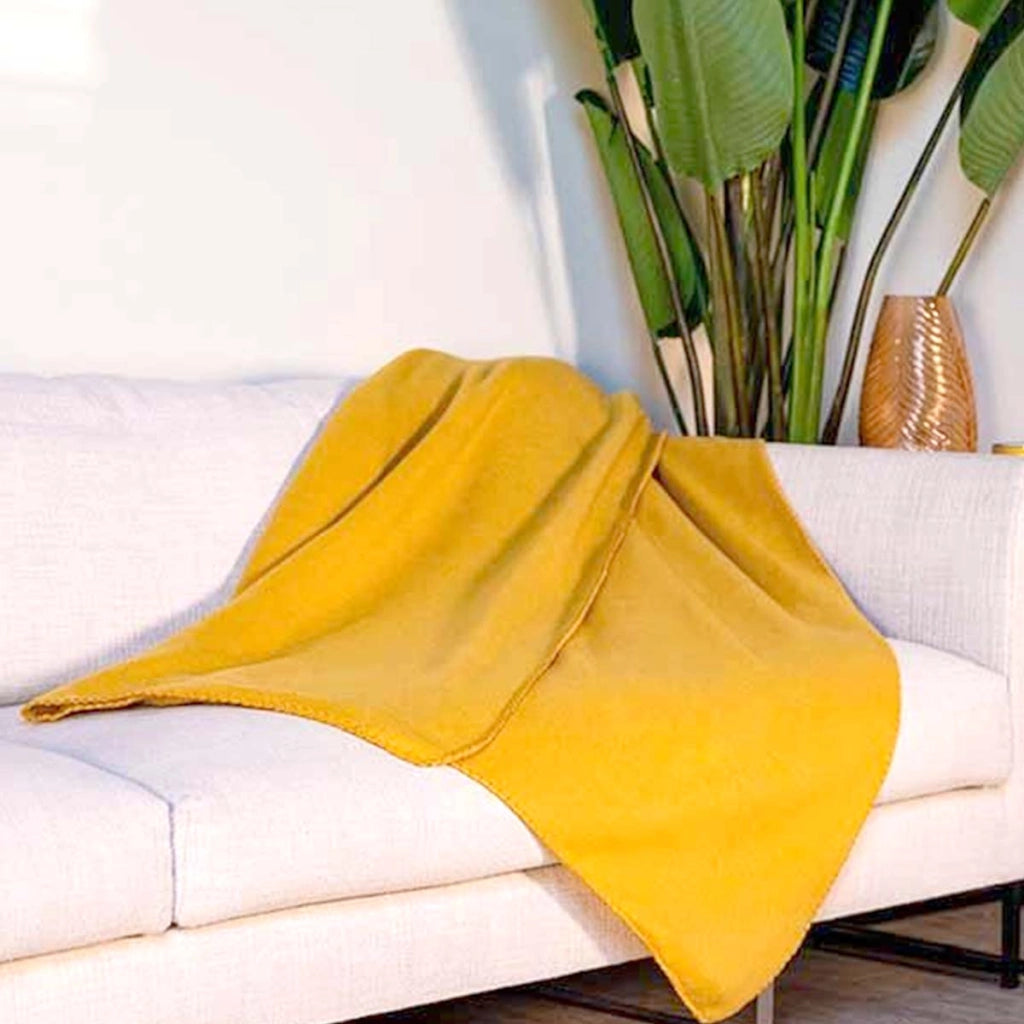 Coperta in morbido pile 130x170 cm calda per divano e letto Arancione Inny