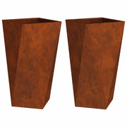 2 pz Fioriera | Cassetta per fiori | Vaso Ruggine 40 x 40 x 75 cm