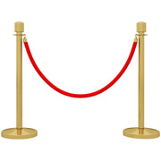 Colonnine Segnapercorso con Corda Vellutata Base Riempibile in Acciaio Inox Ø32x96 cm Oro