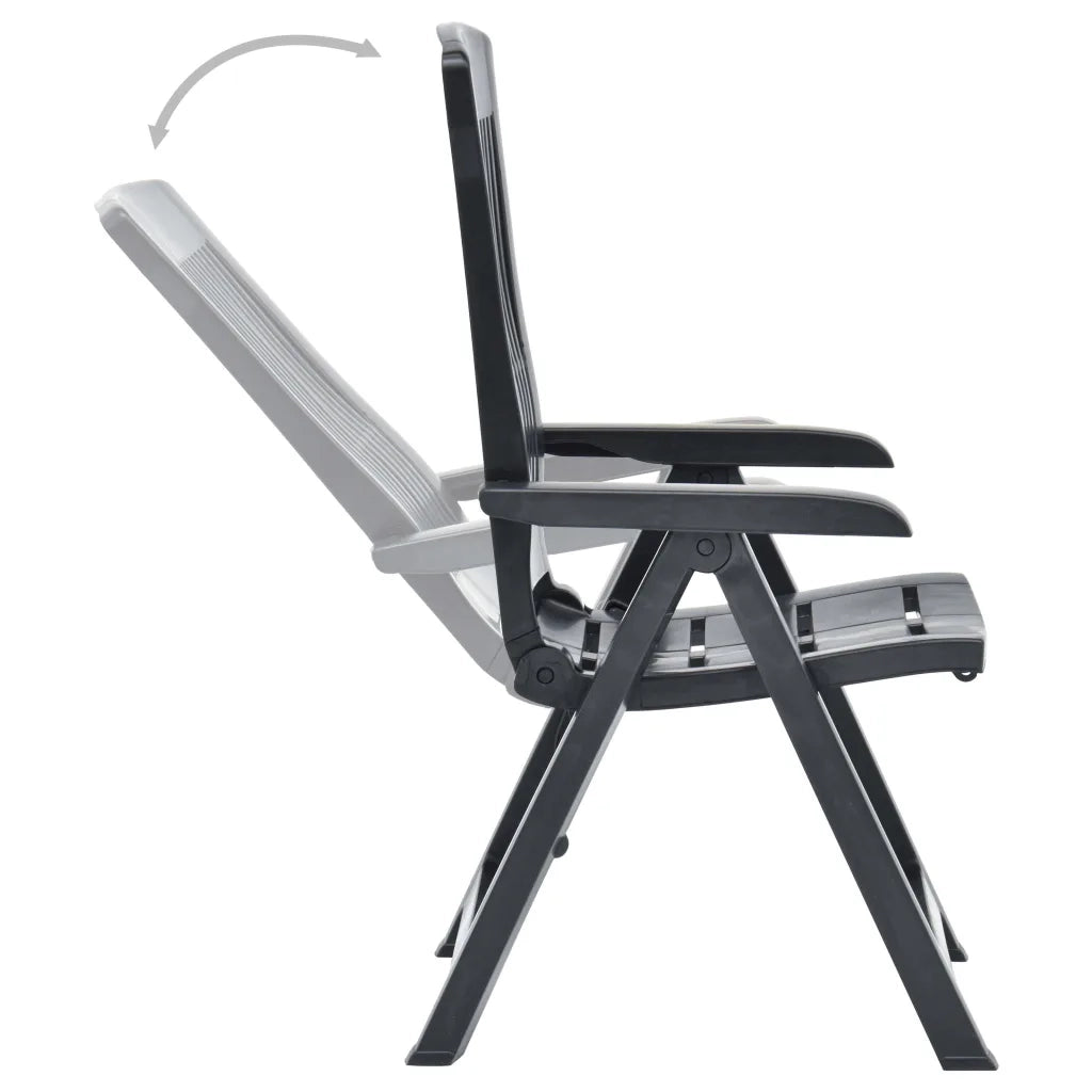 Sedie da Giardino Reclinabili 2 pz in Plastica Antracite 48768