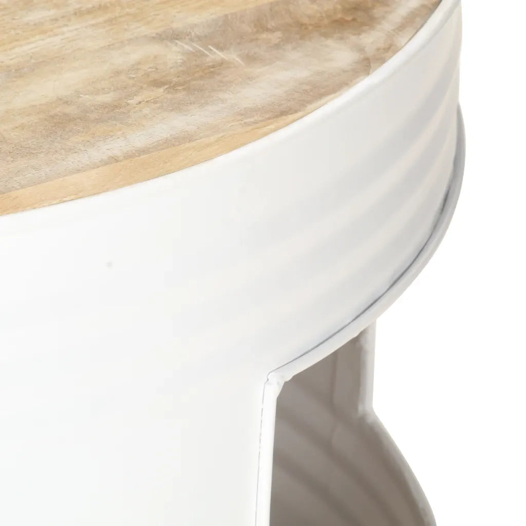 Tavolino da CaffÃ¨ Bianco 68x68x36 cm in Legno Massello di Mango cod mxl 57232