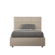 Letto una piazza e mezza senza rete imbottito 120x200 similpelle tortora Mika