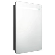 Armadietto Bagno | Armadio da bagno con Specchio e LED Nero Lucido 60x11x80 cm