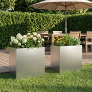 Vaso da giardino 2 pz Argento 50 x 30 x 50 cm Acciaio zincato 8005537