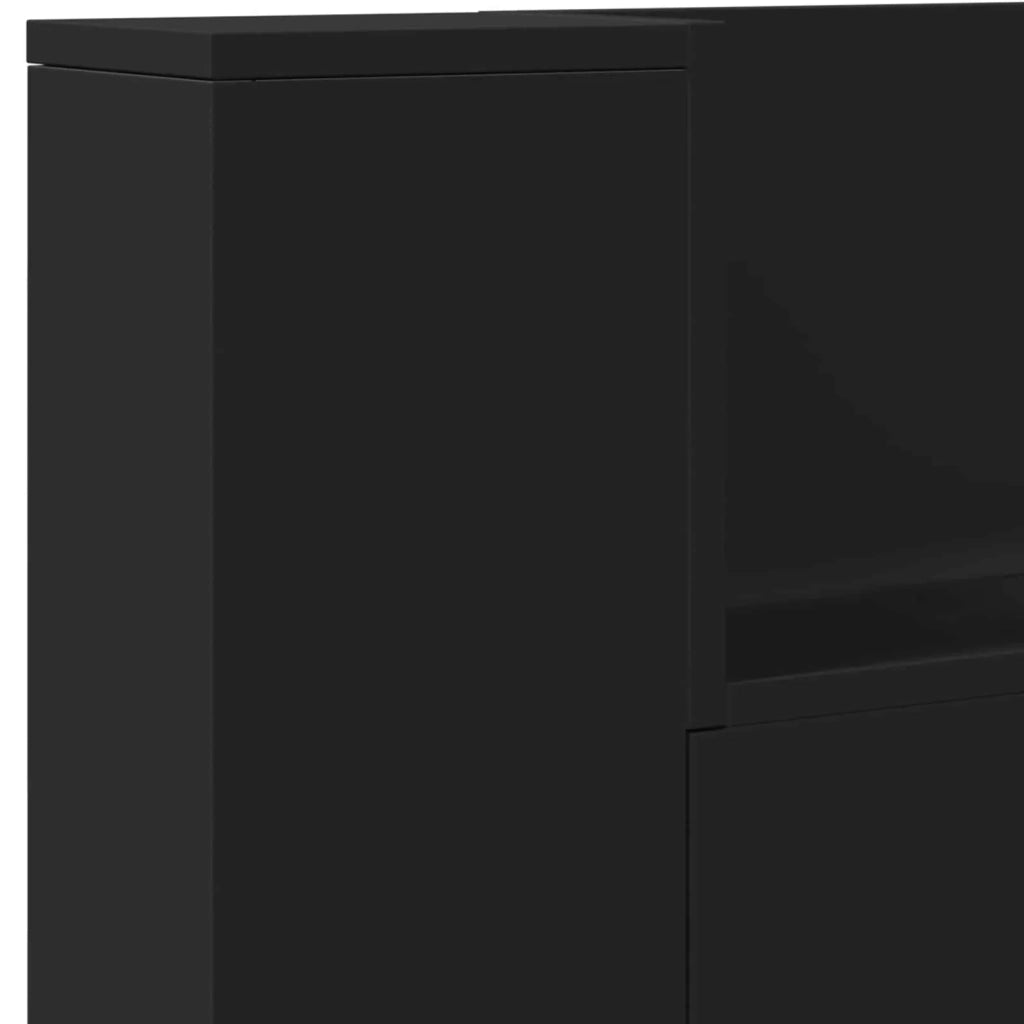 Testiera | Testata Nero 160 x 16,5 x 103,5 cm Legno multistrato