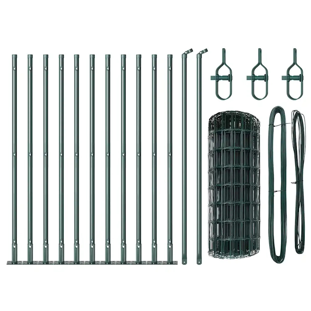 Recinzione da Giardino | Recinzione con Posto Verde 0,4 x 25 m Acciaio e PVC