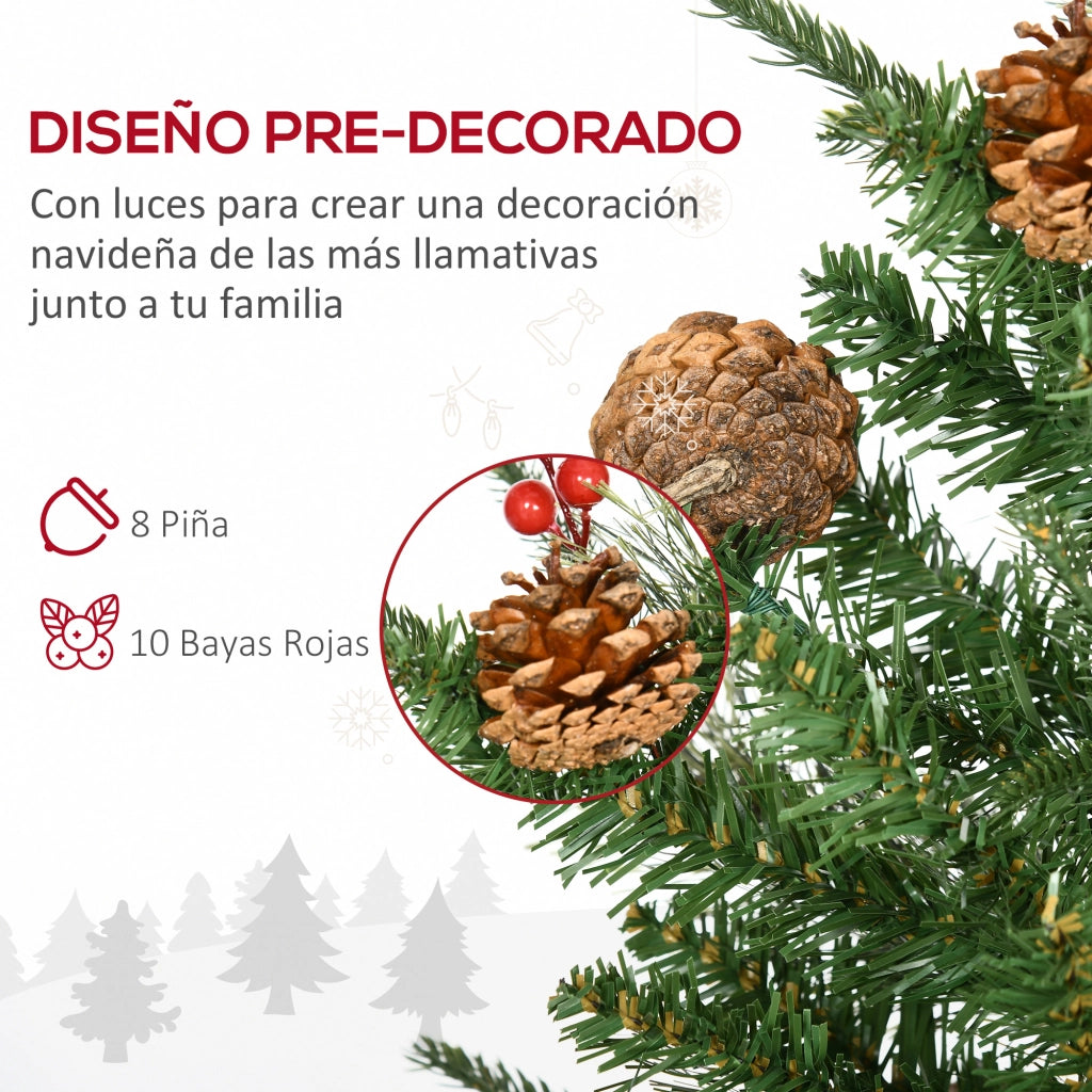 Albero di Natale Artificiale 90cm con Bacche e Pigne Verde Interni ¨C zephmum ¨C Set 2 Pezzi