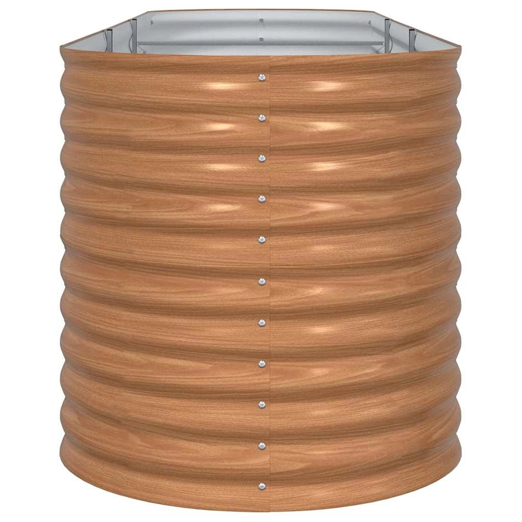 Fioriera rialzata moderna per esterni 320 x 80 x 81 cm resistente minimalista in acciaio marrone 02_0058952