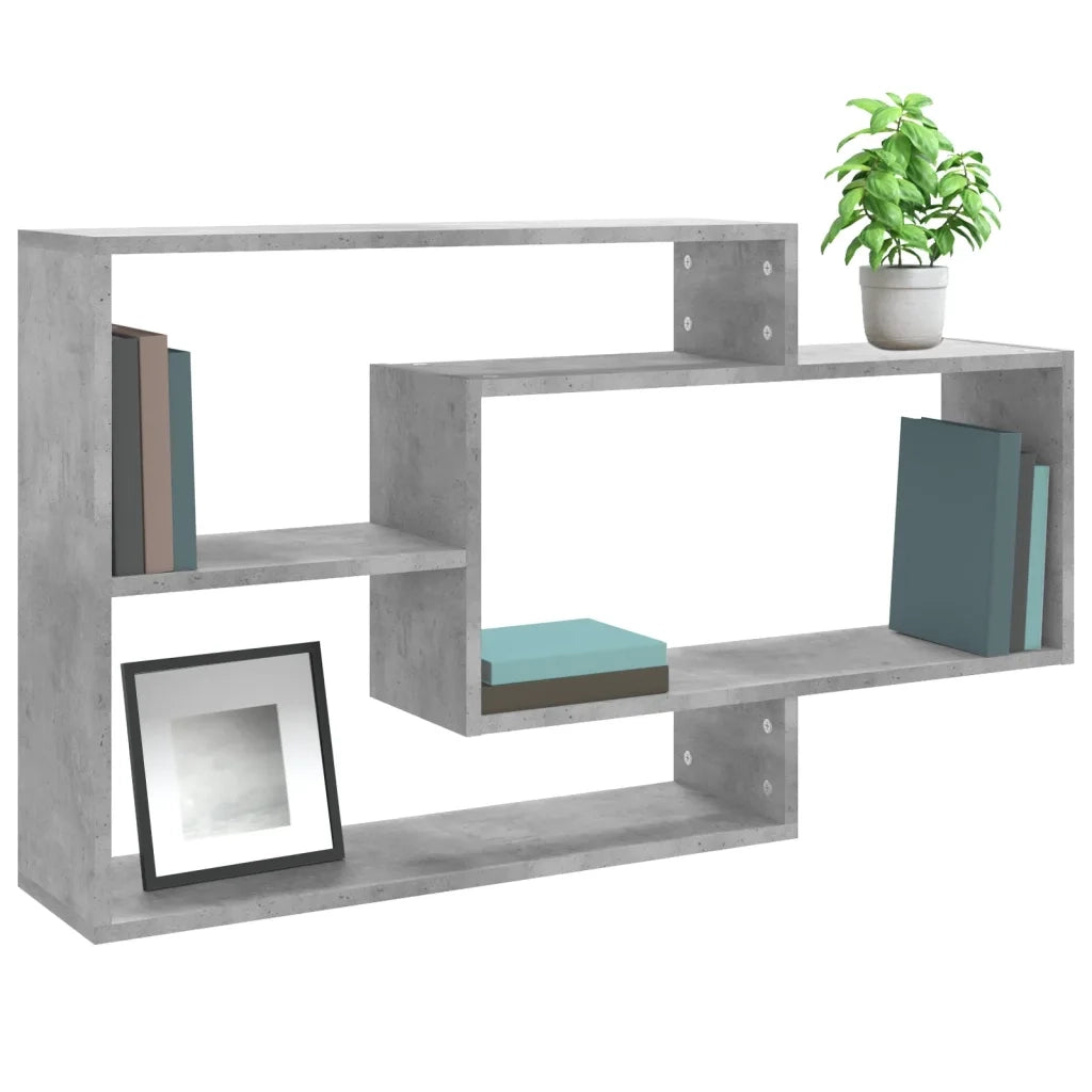 Mensole a Muro-Scaffale a parete Grigio Cemento 104x20x58,5 cm Legno Multistrato