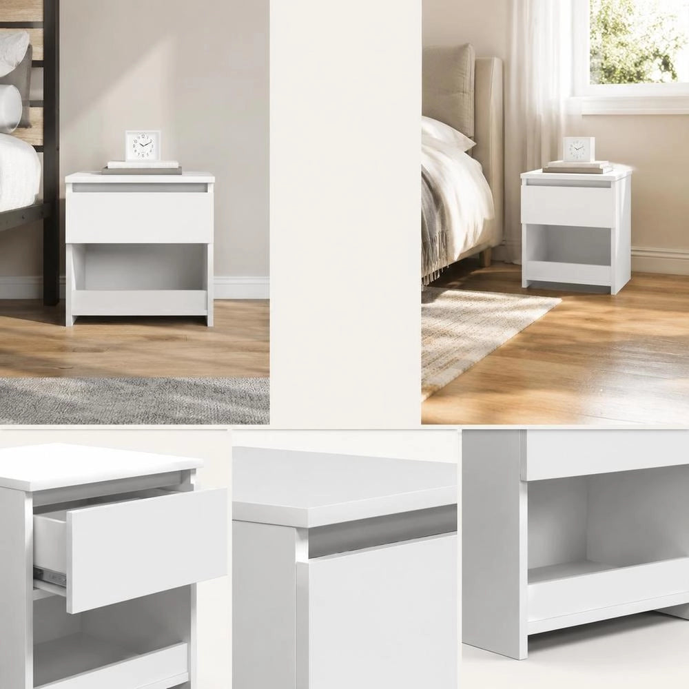 Bedside Tables 2 Pcs. White 40x30x39 Cm Wood Material