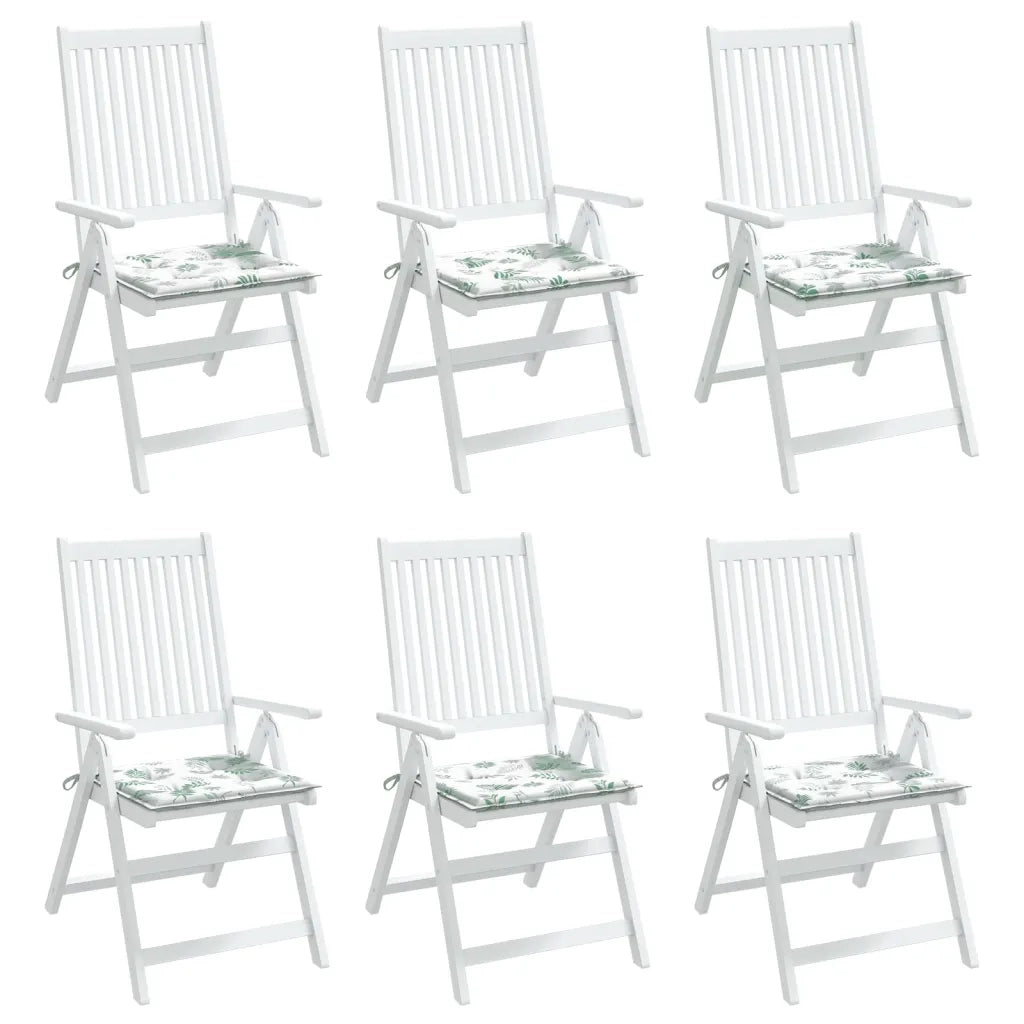 Cuscini per Sedia 6 pz Motivo a Foglie 40x40x4 cm Tessuto 361022