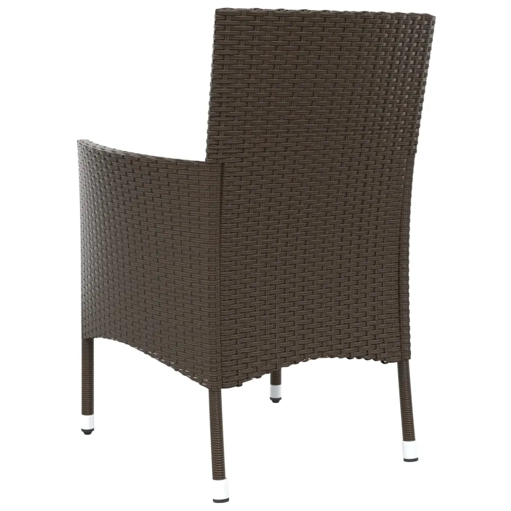 vidaXL Sedie da giardino con cuscini 4 pz in polyrattan marrone (solo UK/IE/FI/NO)
