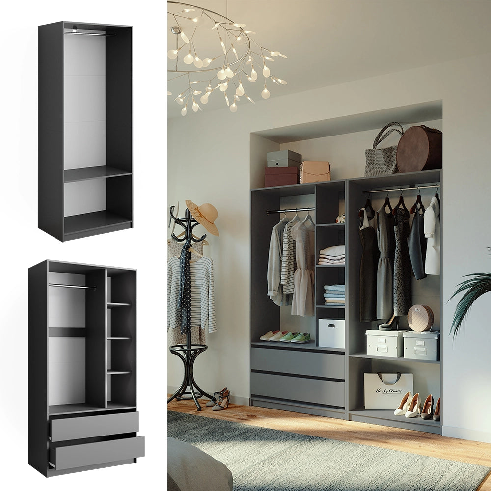 Vicco Armadio Antracite 180 x 200 cm Set di 2